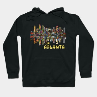 Atlanta Georgia City Skyline PopArt Travel Wanderlust Hoodie